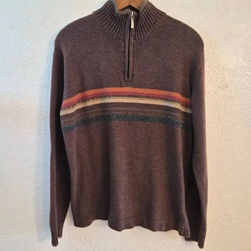 Columbia Men's Quarter-zip Sweater w/ Stripes: Minimalist Hiking Camping